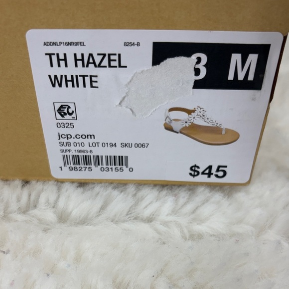 Thereabouts ,Size3 (Girl)White Floral Sandals - Picture 9 of 17